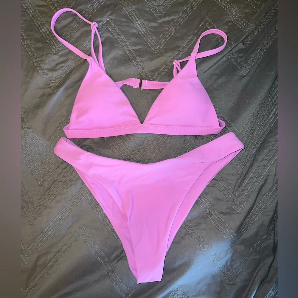 Women's Pink Triangle Bikini Set